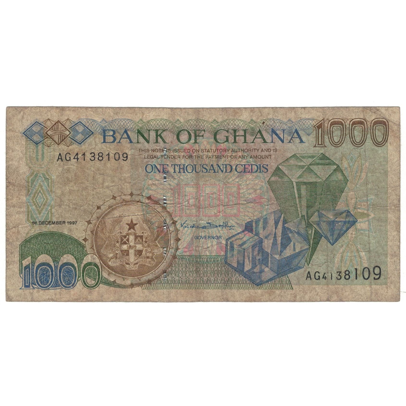 Billete, 1000 Cedis, 1997, Ghana, 1997-11-01, KM:32b, BC