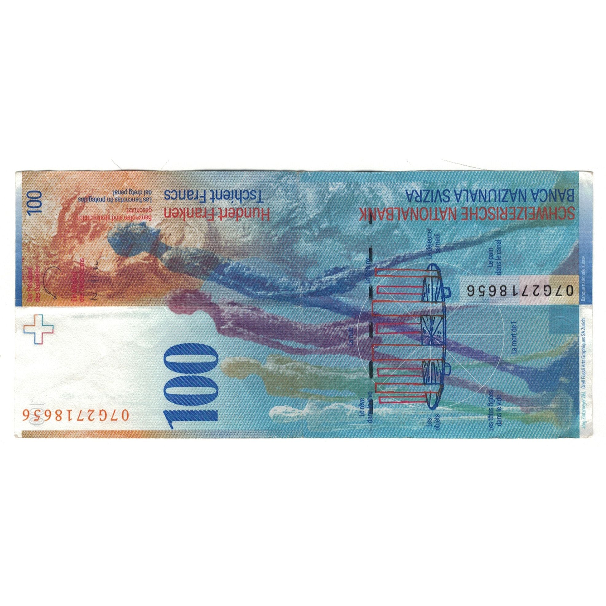 Billet, Suisse, 100 Franken, KM:72g, TTB