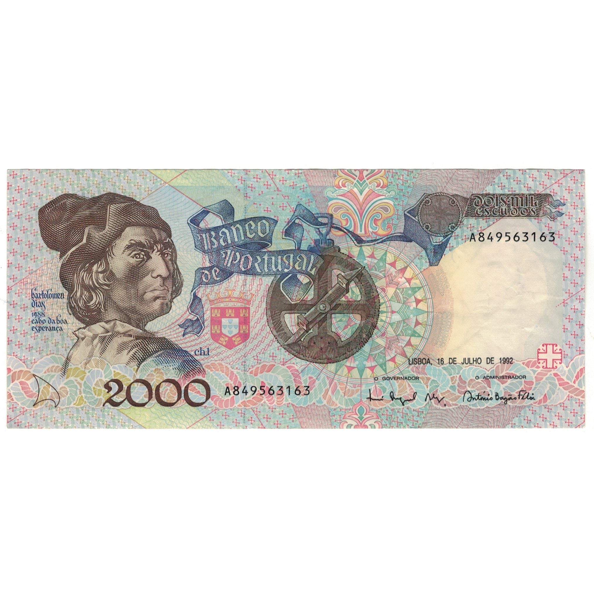 Banknote, Portugal, 2000 Escudos, 1991, 1991-05-23, KM:186a, EF(40-45)