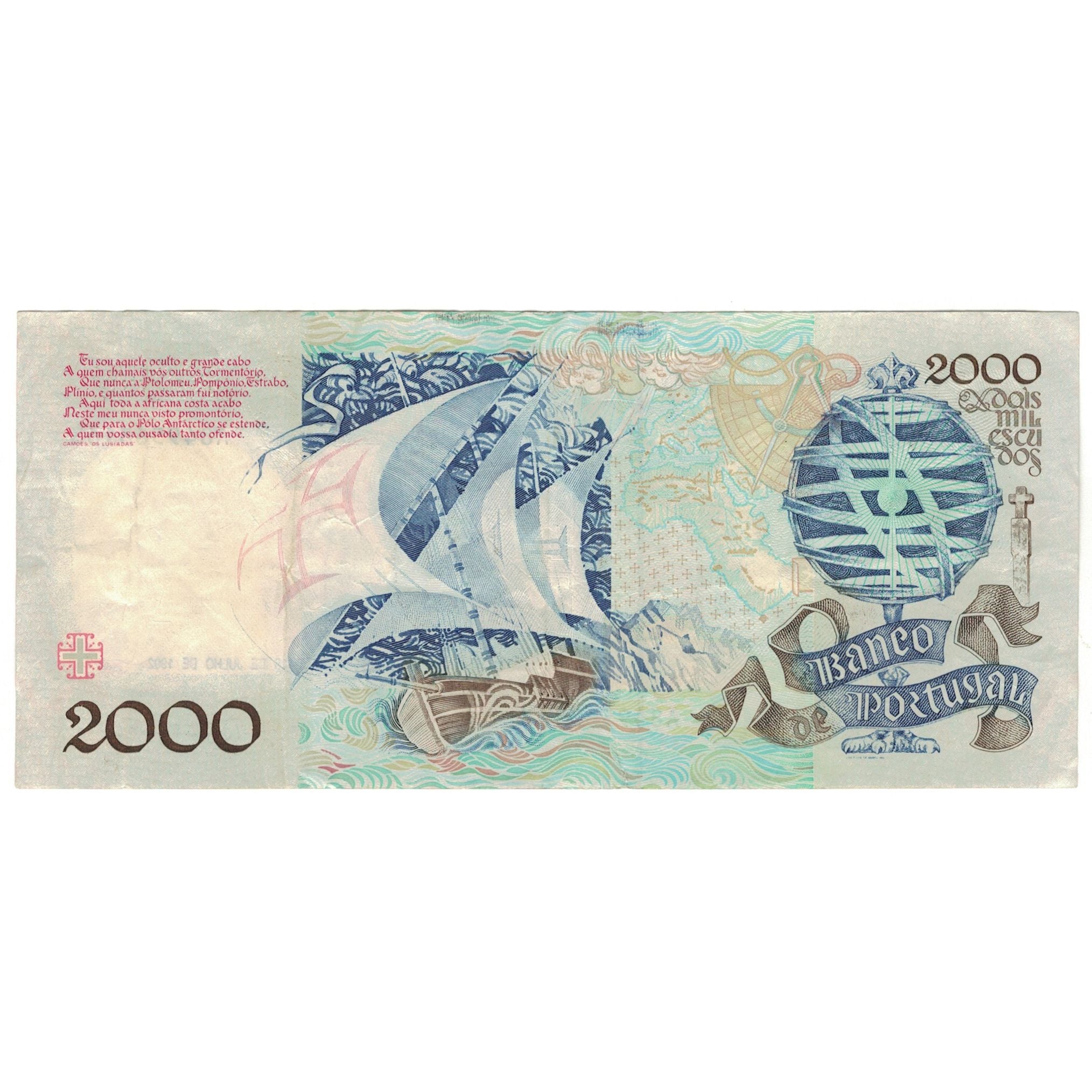 Banknote, Portugal, 2000 Escudos, 1991, 1991-05-23, KM:186a, EF(40-45)