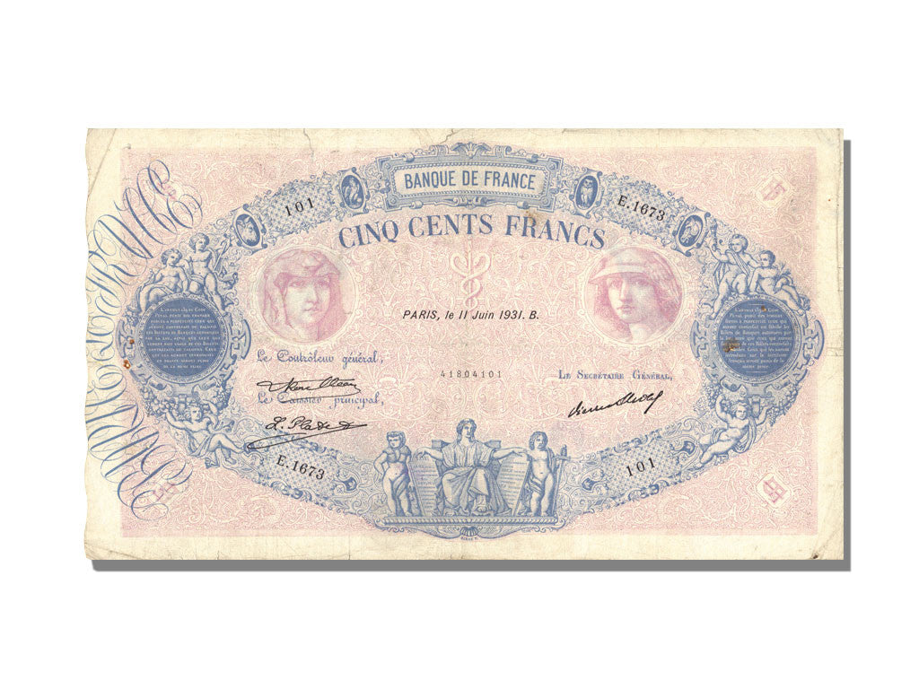 Biljet, Frankrijk, 500 Francs, 500 F 1888-1940 ''Bleu et Rose'', 1931