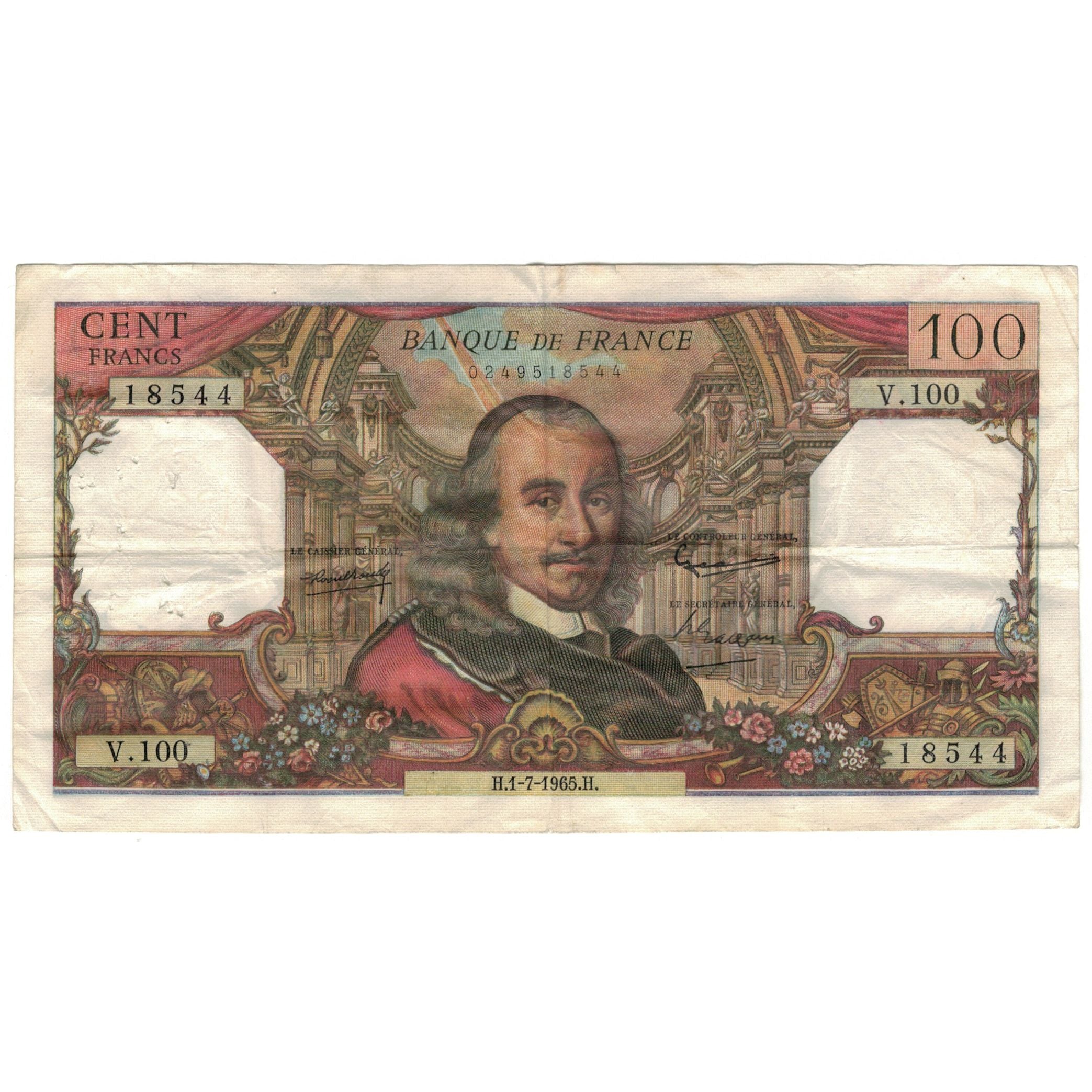 Frankreich, 100 Francs, Corneille, 1965, V.100, S+, Fayette:65.08, KM:149a