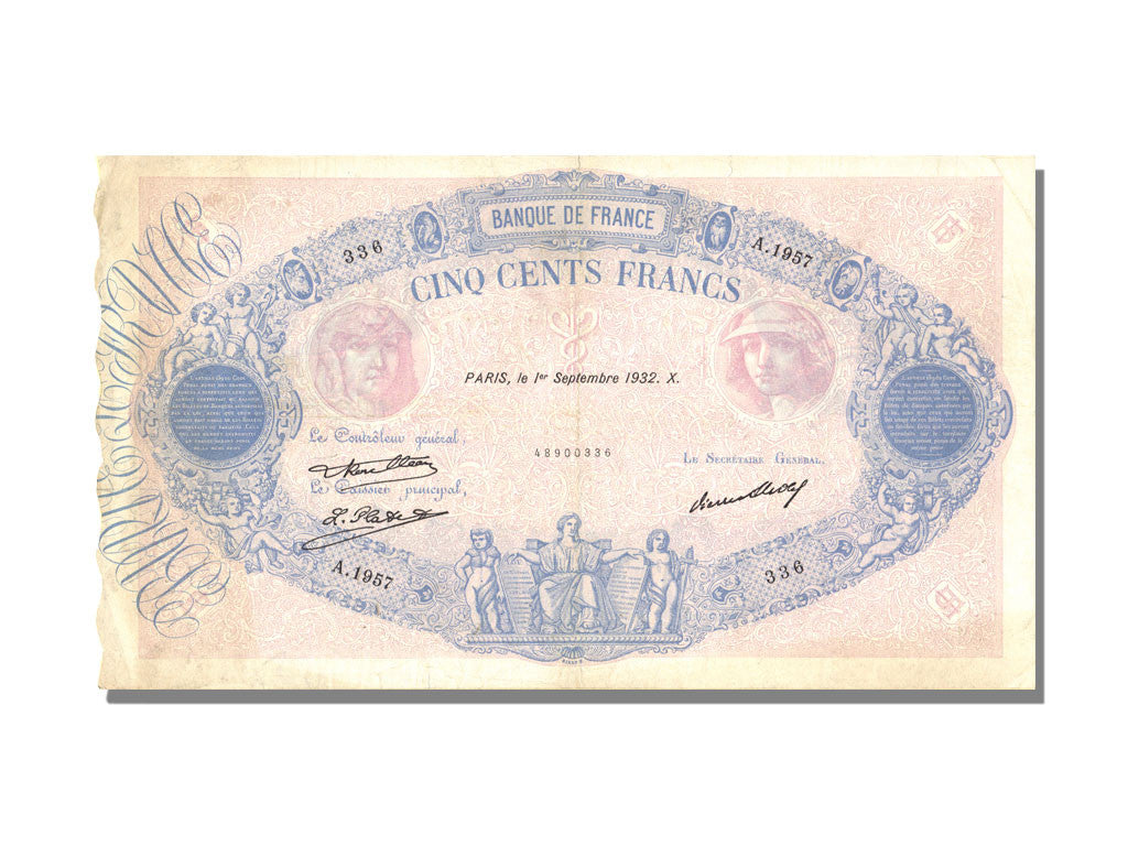 Banknote, France, 500 Francs, 500 F 1888-1940 ''Bleu et Rose'', 1932