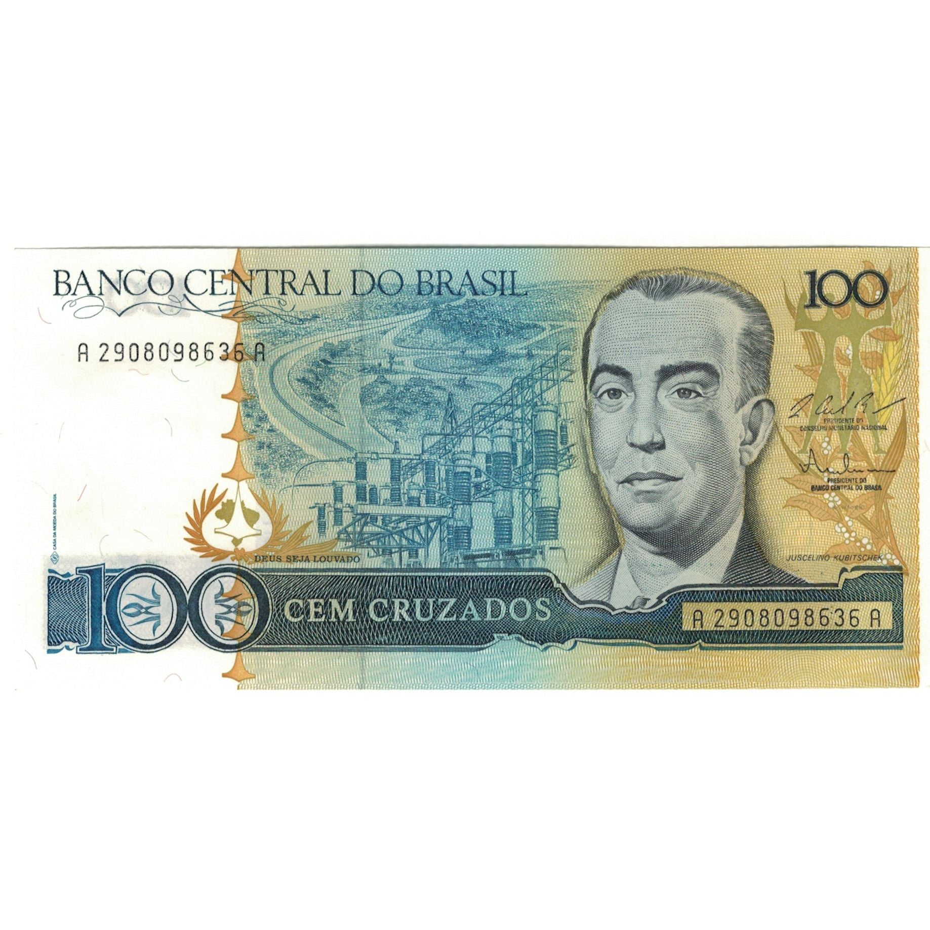 Banknote, Brazil, 100 Cruzados, 1985, KM:211c, UNC(65-70)