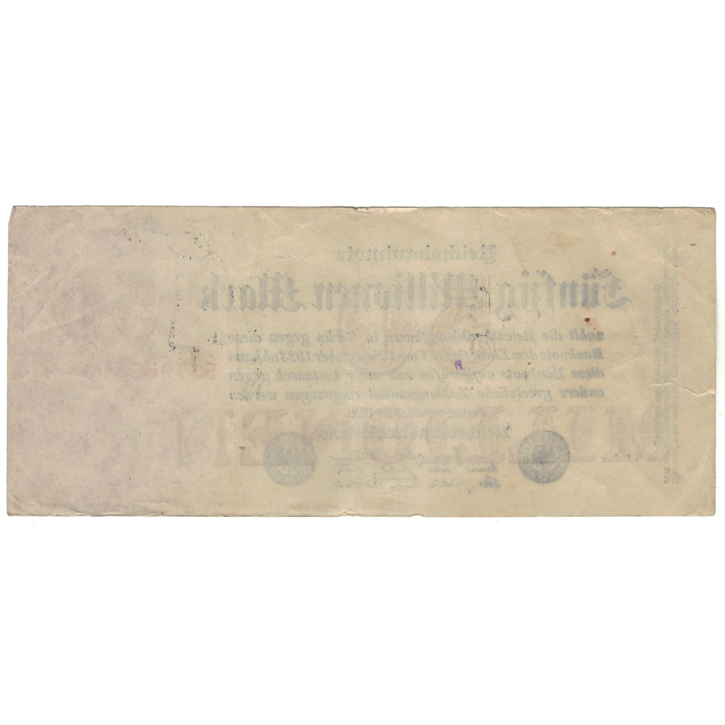 Geldschein, Deutschland, 50 Millionen Mark, 1923, KM:109a, SS