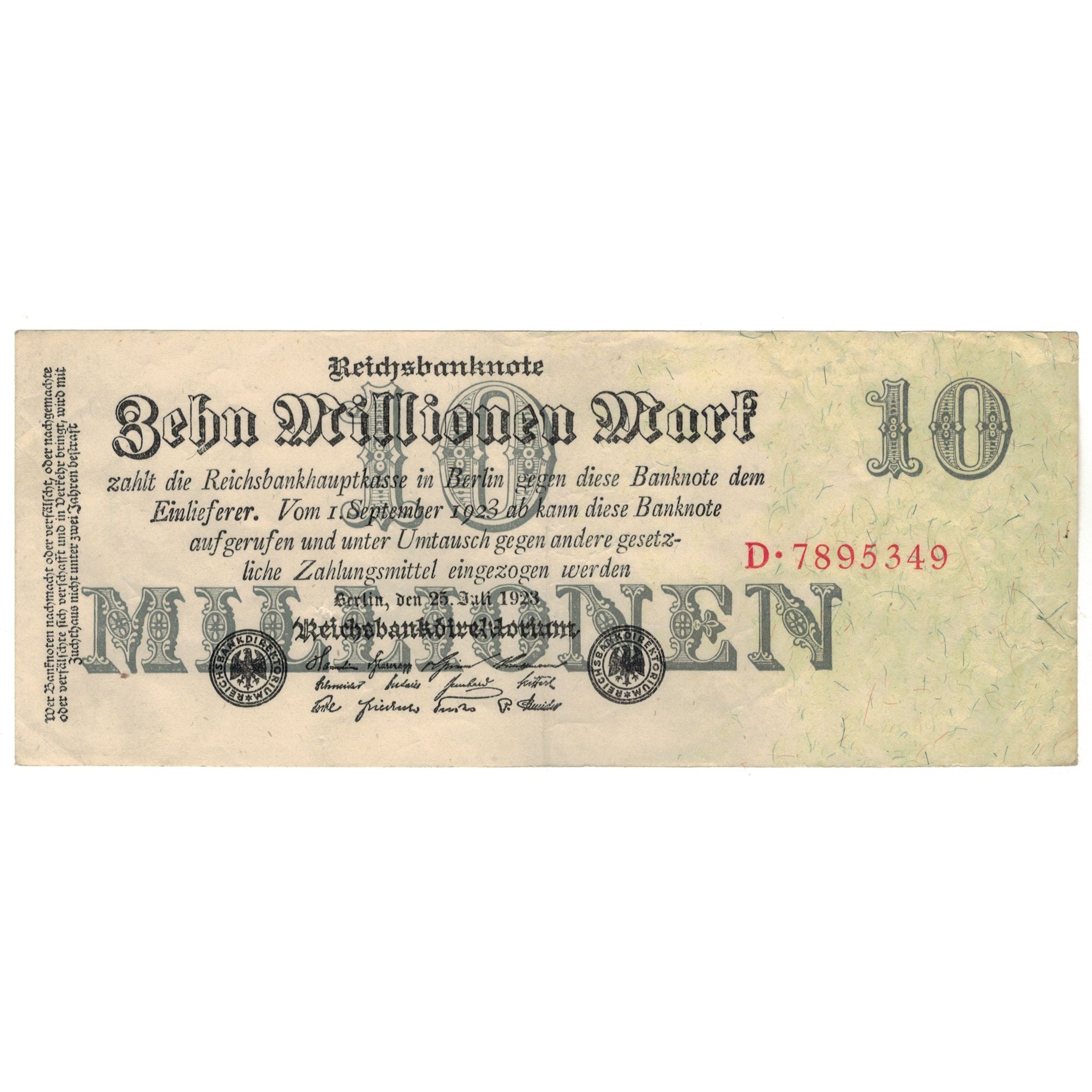 Banknote, Germany, 10 Millionen Mark, 1923, 1923-07-25, KM:96, AU(55-58)