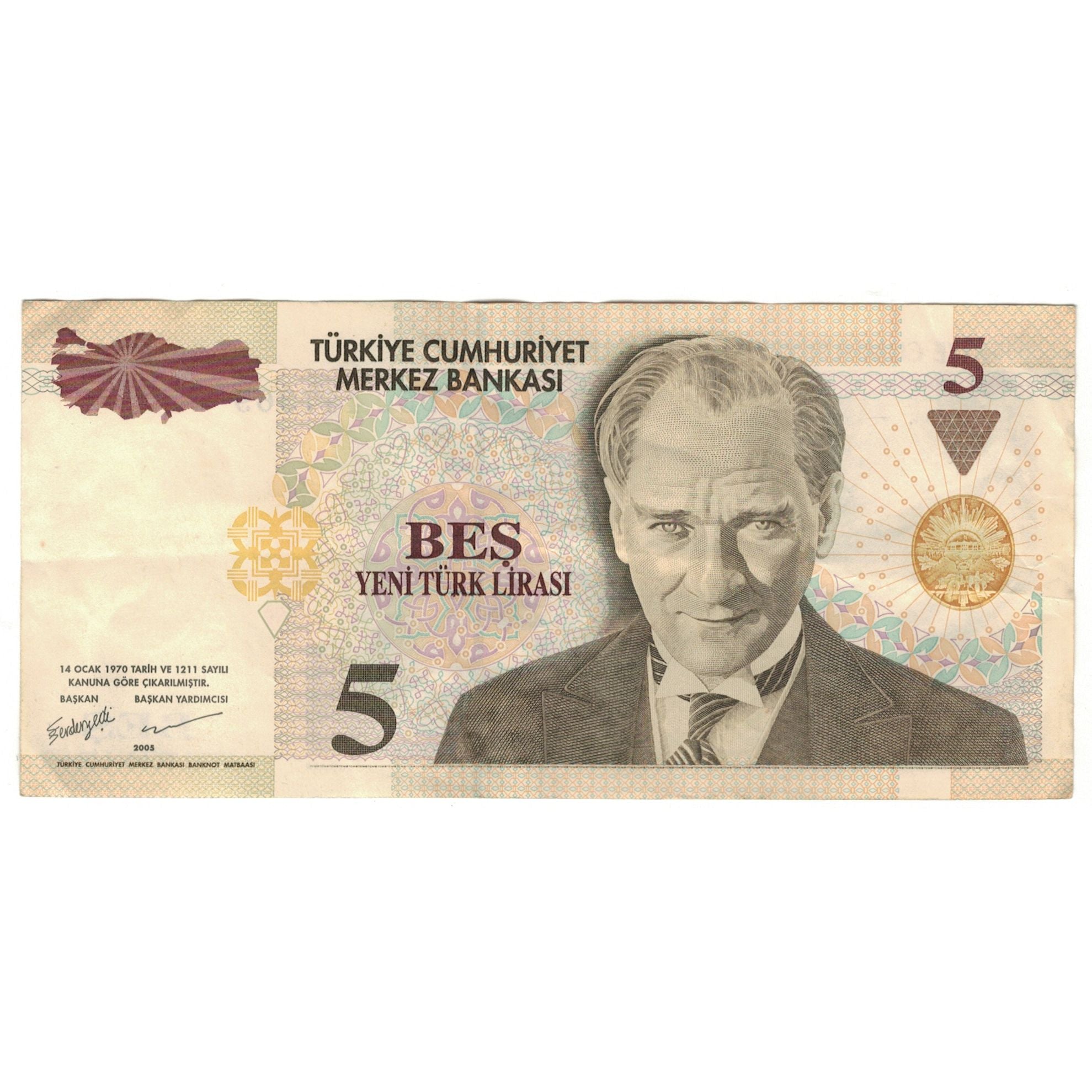 Banknote, Turkey, 5 New Lira, 1970, 1970-10-14, KM:217, EF(40-45)