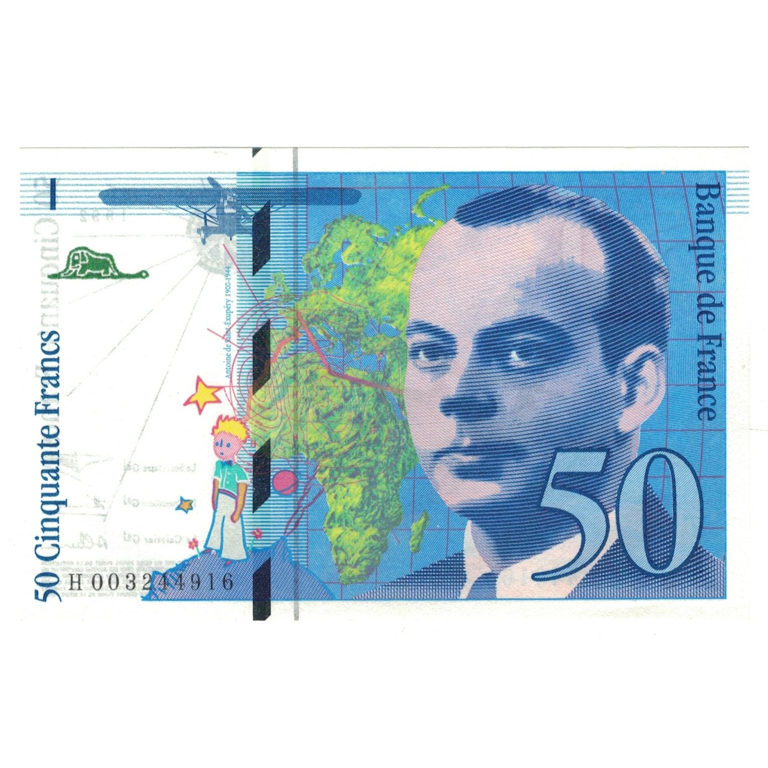 Francia, 50 Francs, St Exupéry, 1992, H.003244916, UNC, Fayette:72.1b, KM:157a