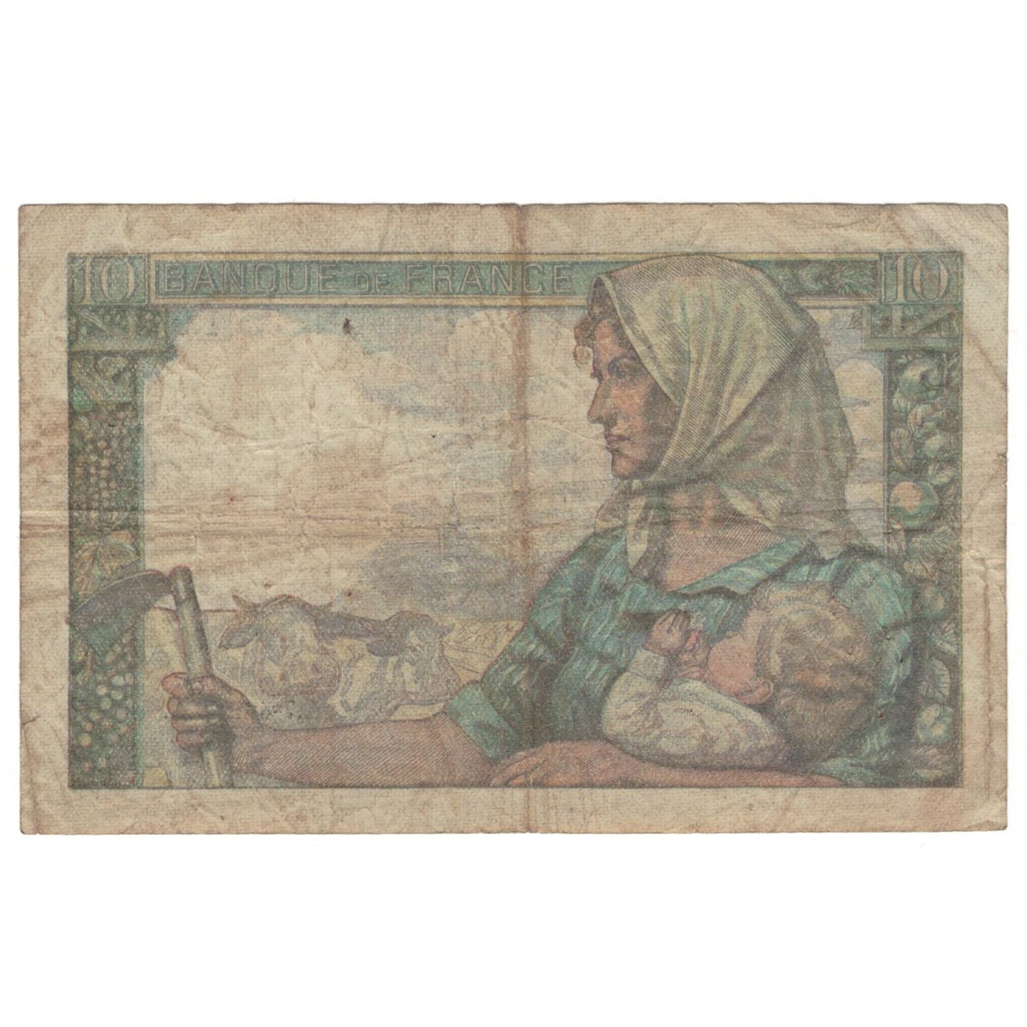 France, 10 Francs, Mineur, 1949, Z.183, VG(8-10), Fayette:8.21, KM:99f