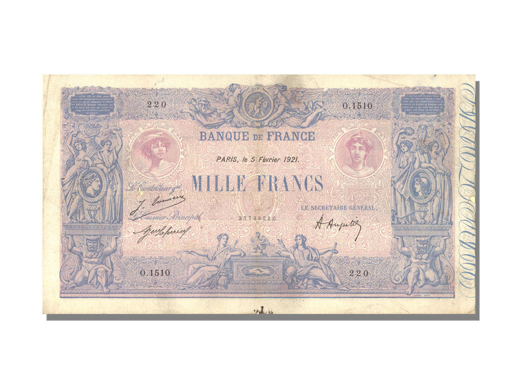 Billet, France, 1000 Francs, 1 000 F 1889-1926 ''Bleu et Rose'', 1921