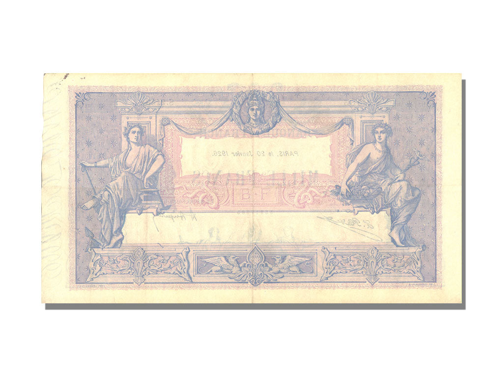 Geldschein, Frankreich, 1000 Francs, 1 000 F 1889-1926 ''Bleu et Rose'', 1926
