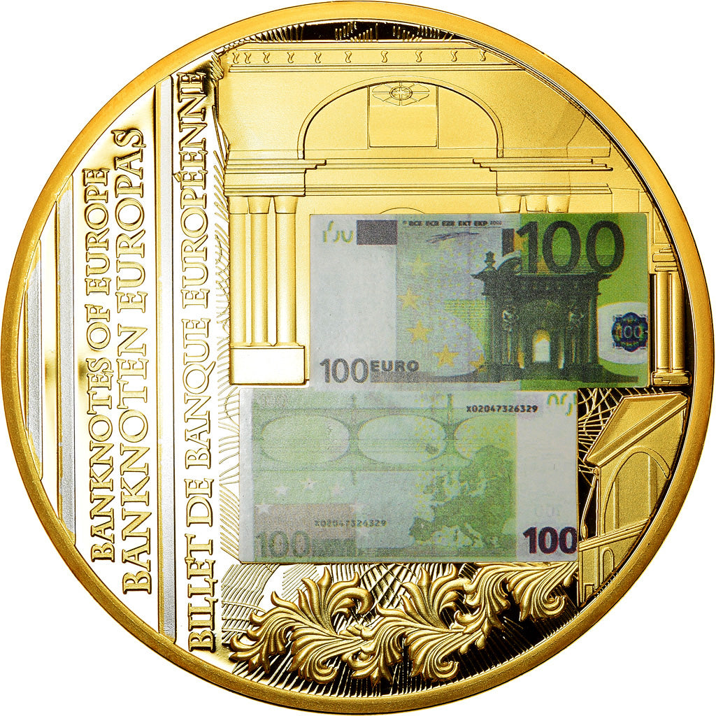 France, Medal, Billet de Banque Européenne, 100 Euro, 2011, MS(65-70), Copper