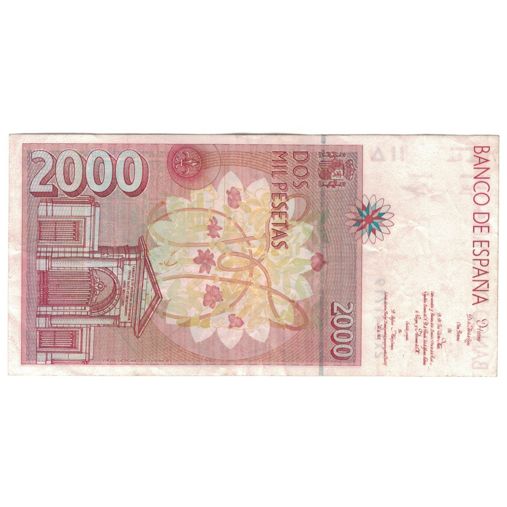 Billete, 2000 Pesetas, España, KM:162, MBC
