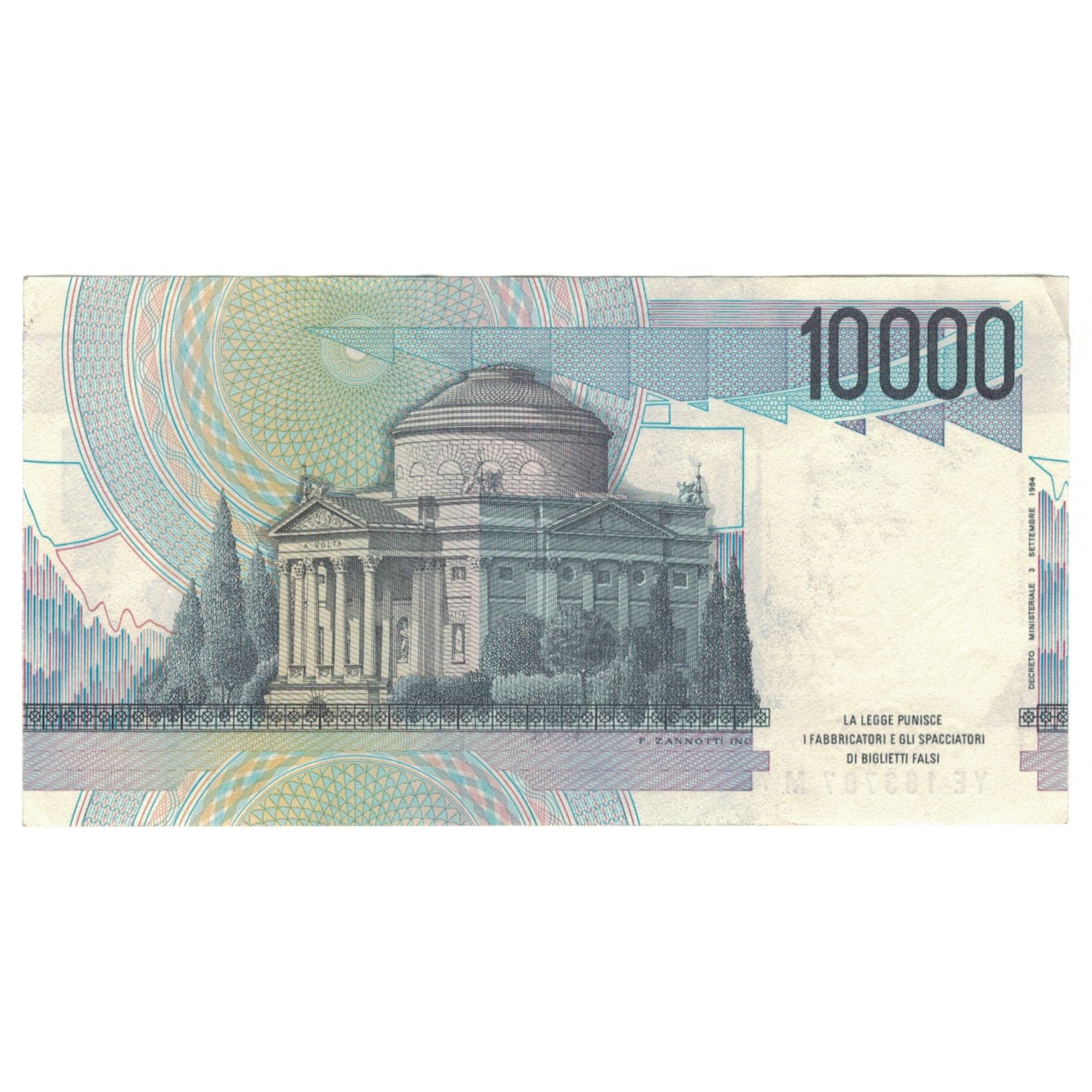 Geldschein, Italien, 10,000 Lire, 1984, 1984-09-03, KM:112b, UNZ-
