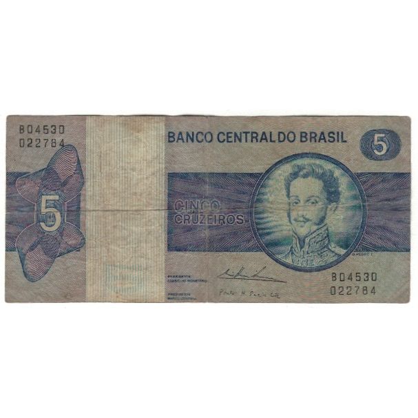 Banknot, Brazylia, 5 Cruzeiros, KM:192c, VG(8-10)