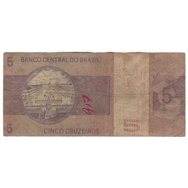 Banknot, Brazylia, 5 Cruzeiros, KM:192c, VG(8-10)