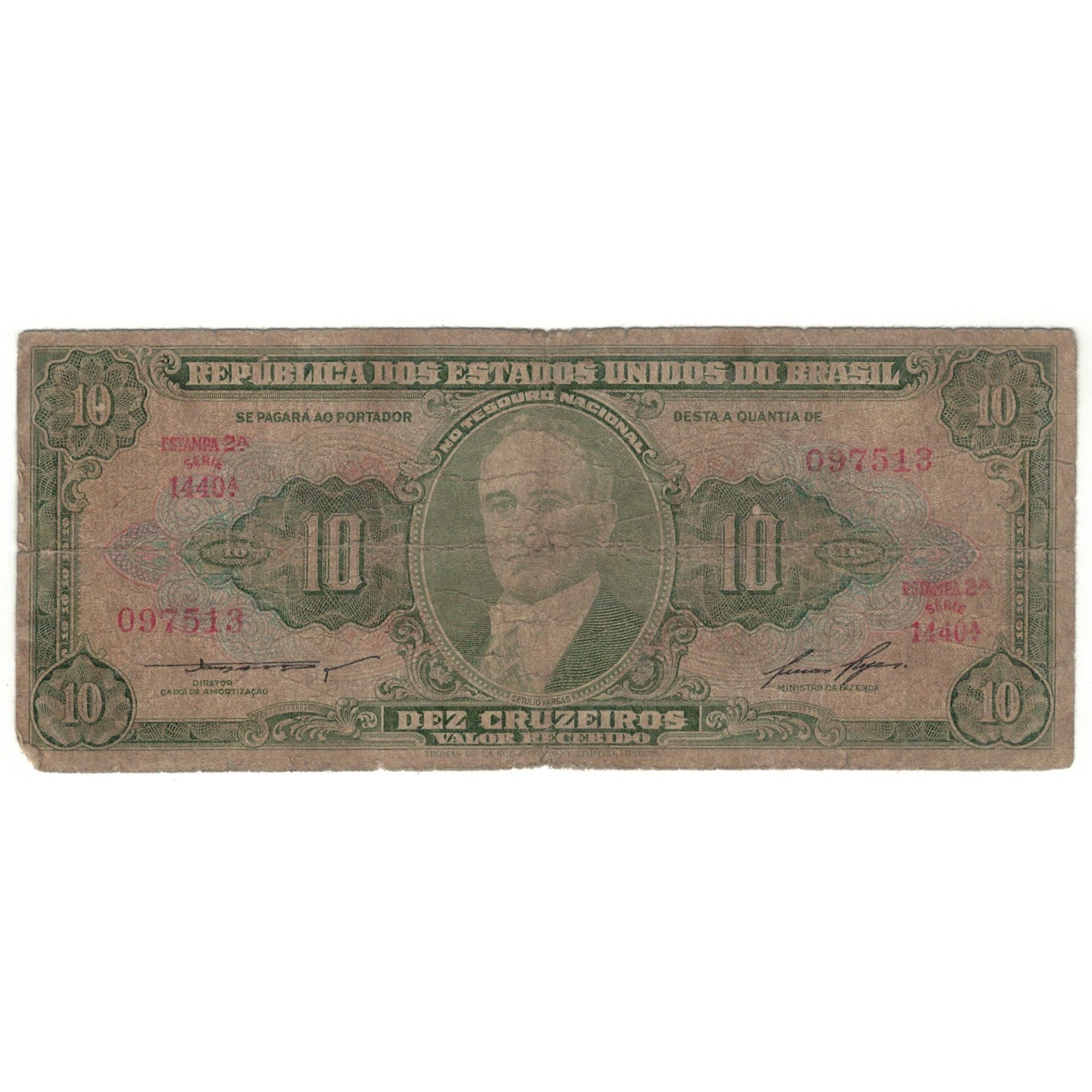 Billete, 10 Cruzeiros, Undated (1962-64), Brasil, Undated (1962), KM:177a, MC