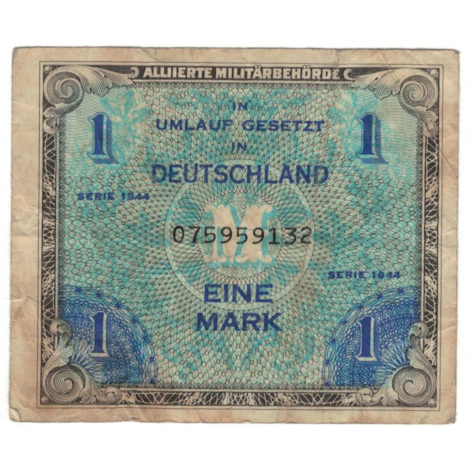 Geldschein, Deutschland, 1 Mark, 1944, KM:192a, S