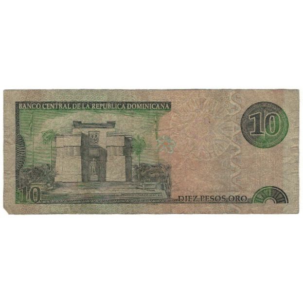 Nota, República Dominicana, 10 Pesos Oro, 2001, 2001, KM:168a, VG(8-10)