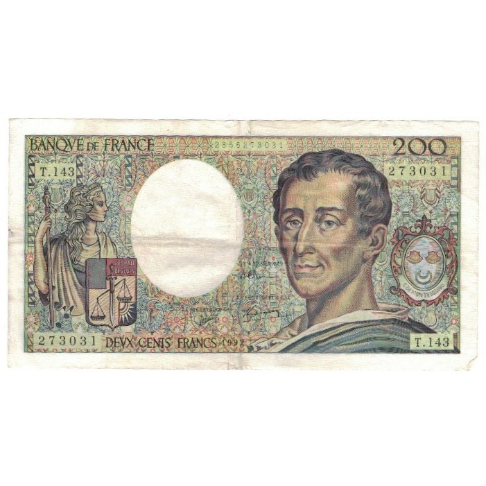 Frankreich, 200 Francs, Montesquieu, 1992, T.143, S, Fayette:70.12c, KM:155e