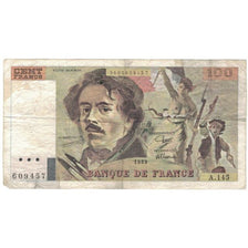 France, 100 Francs, Delacroix, 1989, A.145, VF(20-25), Fayette:69.13c), KM:154d