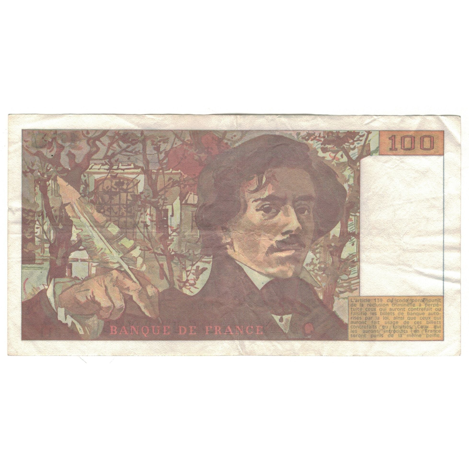 Frankrijk, 100 Francs, Delacroix, 1993, E.211, TB, Fayette:69bis.5, KM:154e