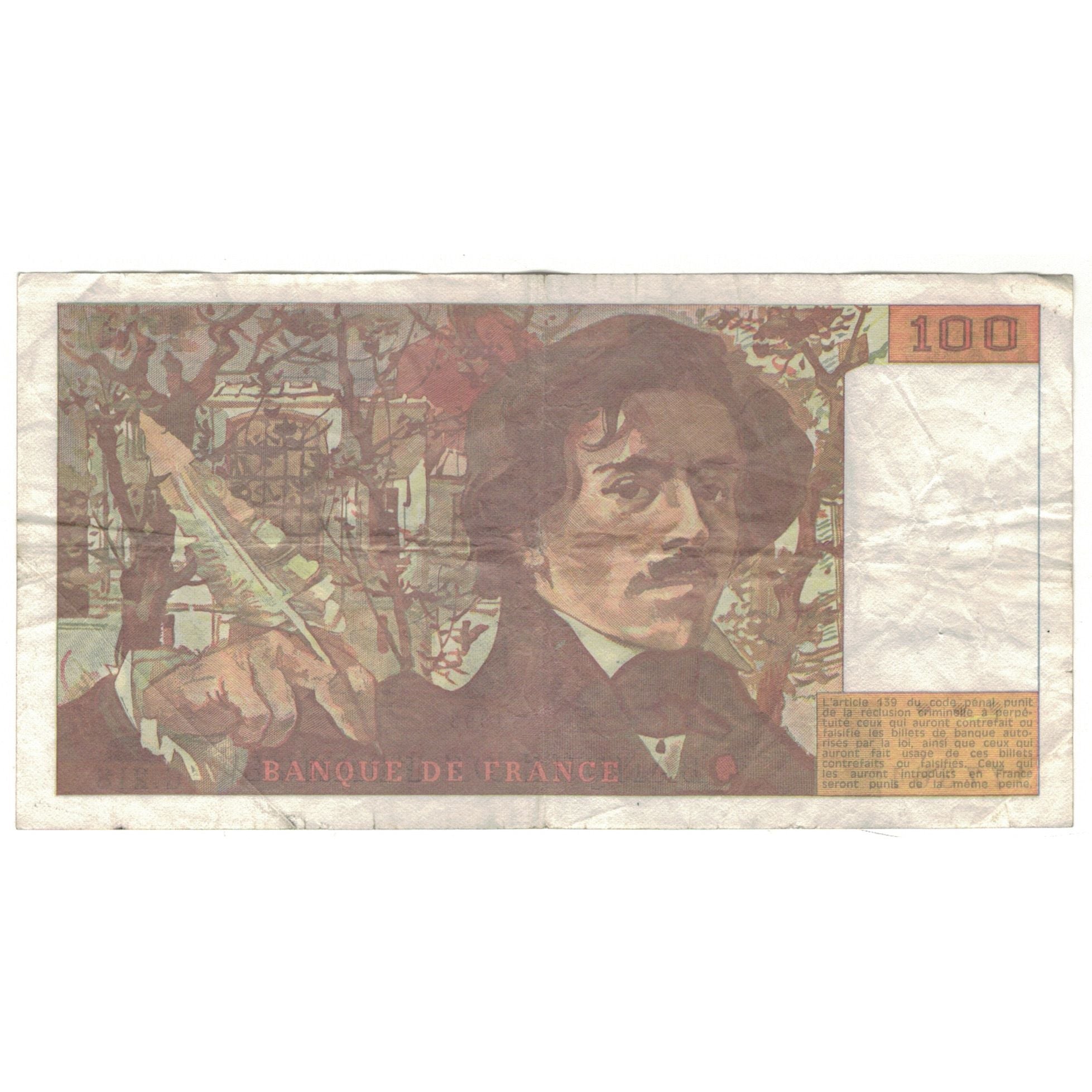 Frankrijk, 100 Francs, Delacroix, 1993, G.218, B, Fayette:69bis.5, KM:154e