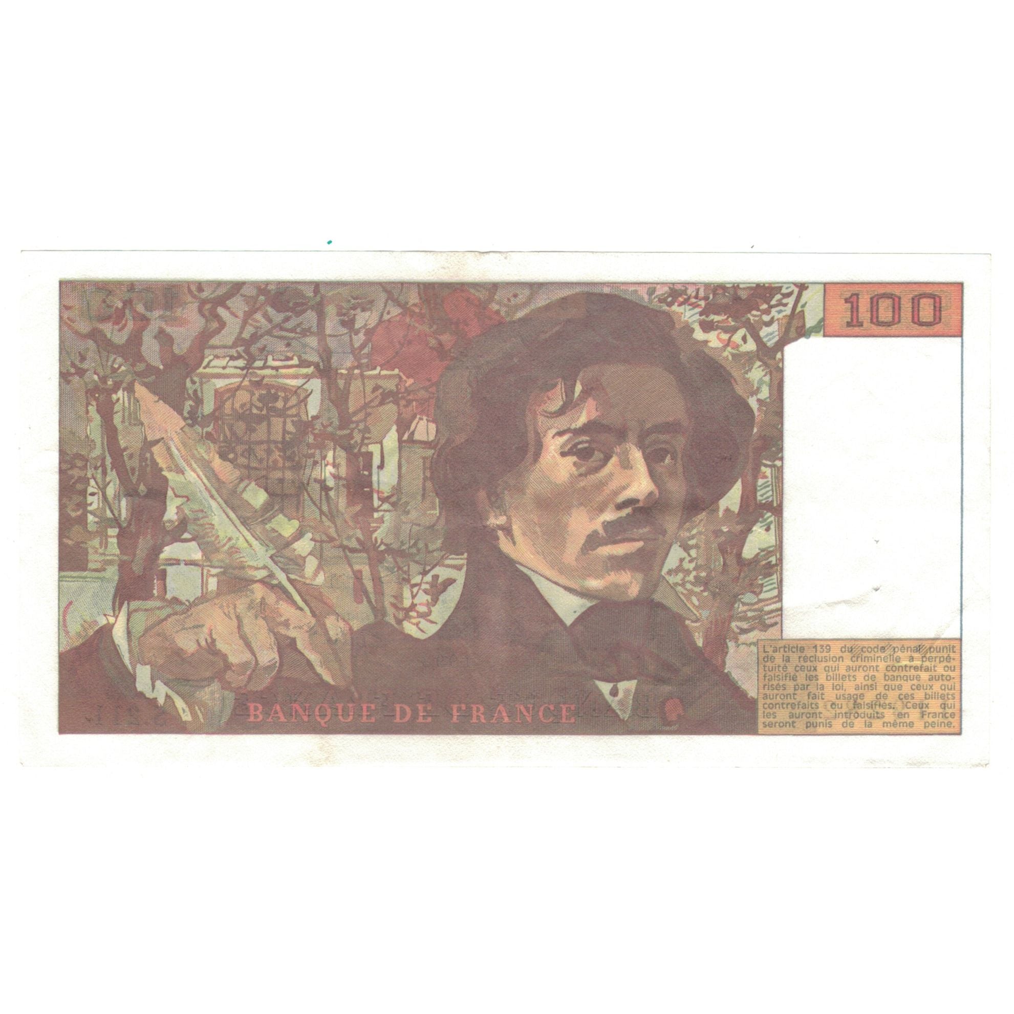 Francia, 100 Francs, Delacroix, 1993, S.211, EBC, Fayette:69bis.5, KM:154e