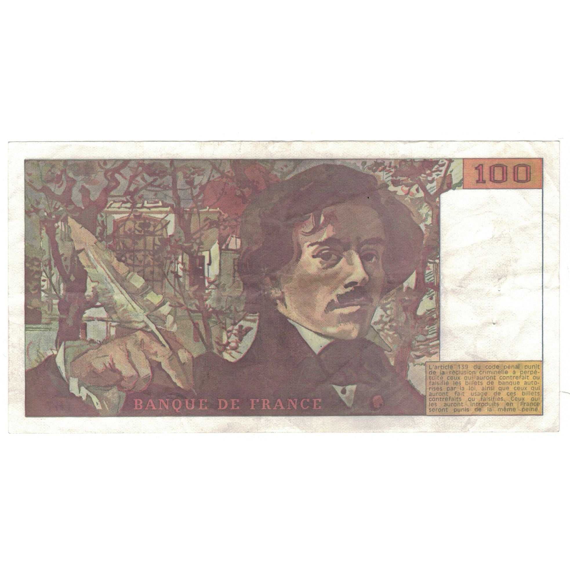 France, 100 Francs, 1990, E.167, TTB, Fayette:69bis.2b, KM:154e