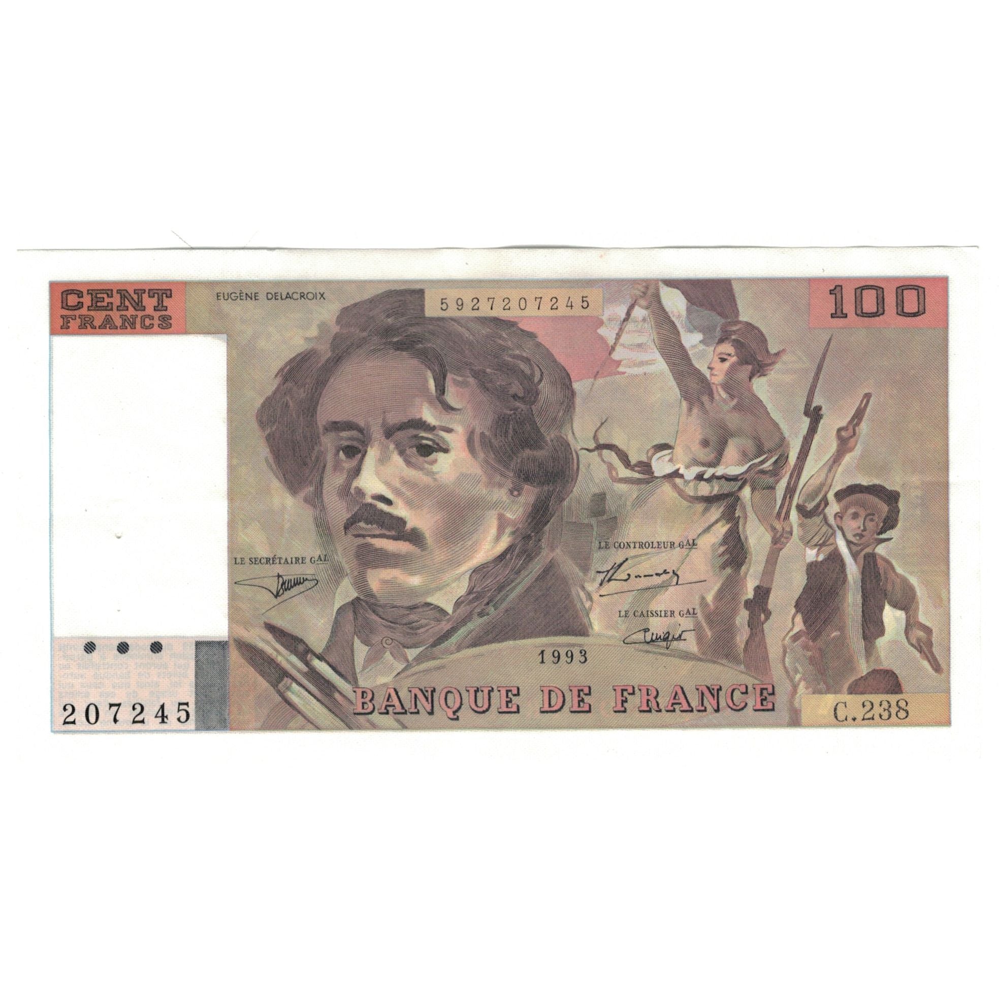 Francja, 100 Francs, 1990, C.238, UNC(63), Fayette:69bis.8, KM:154e