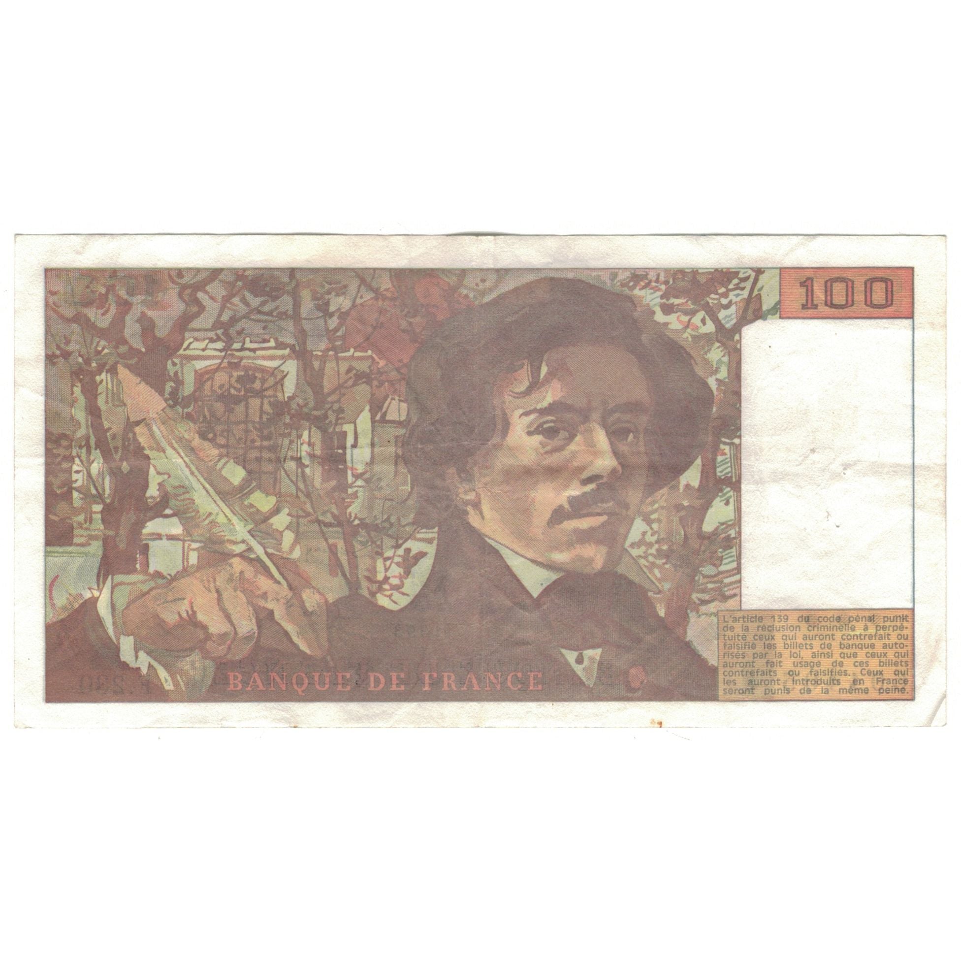 Francia, 100 Francs, 1990, F.230, MB+, Fayette:69bis.8, KM:154e