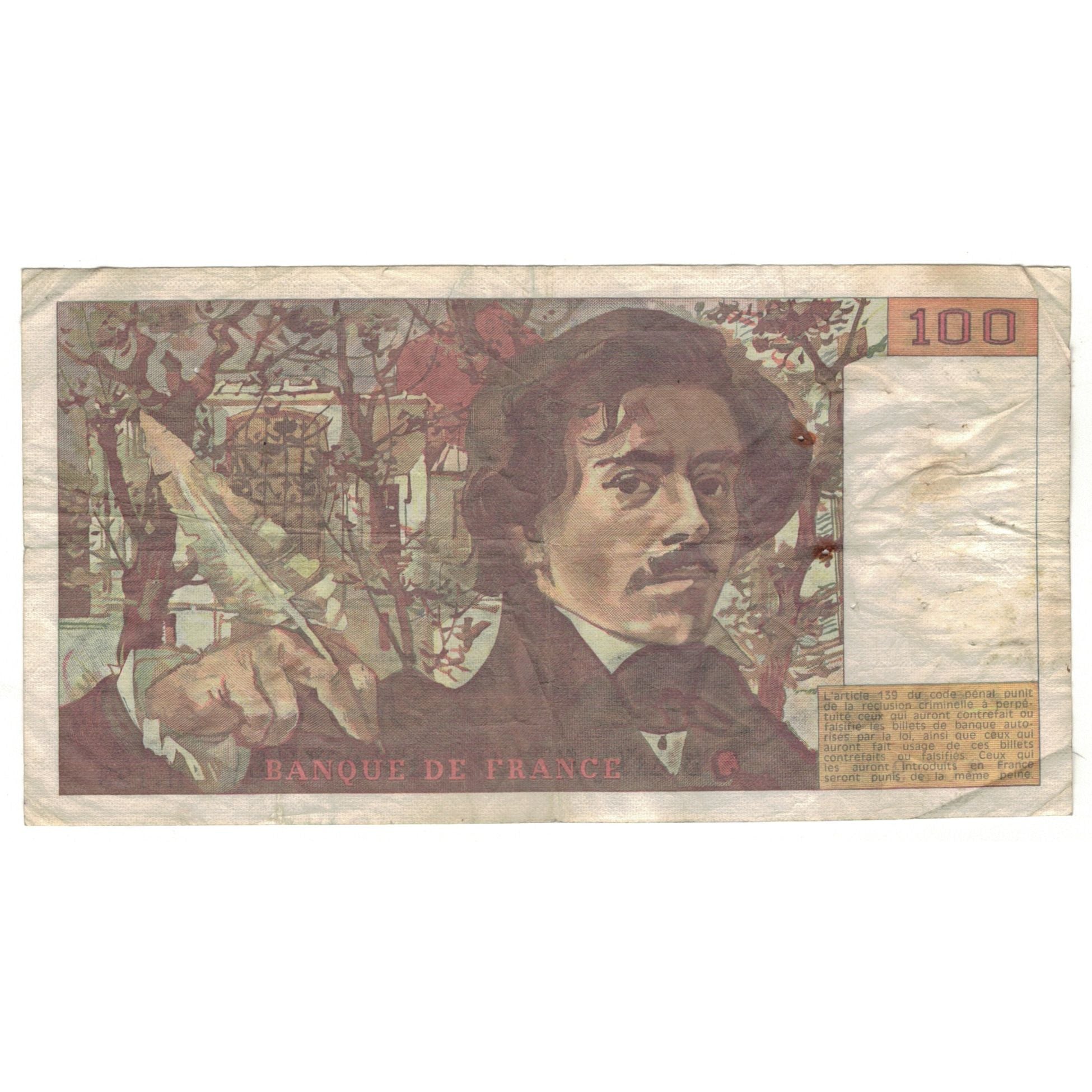 Francia, 100 Francs, Delacroix, 1987, H.123, RC, Fayette:69.11, KM:154c