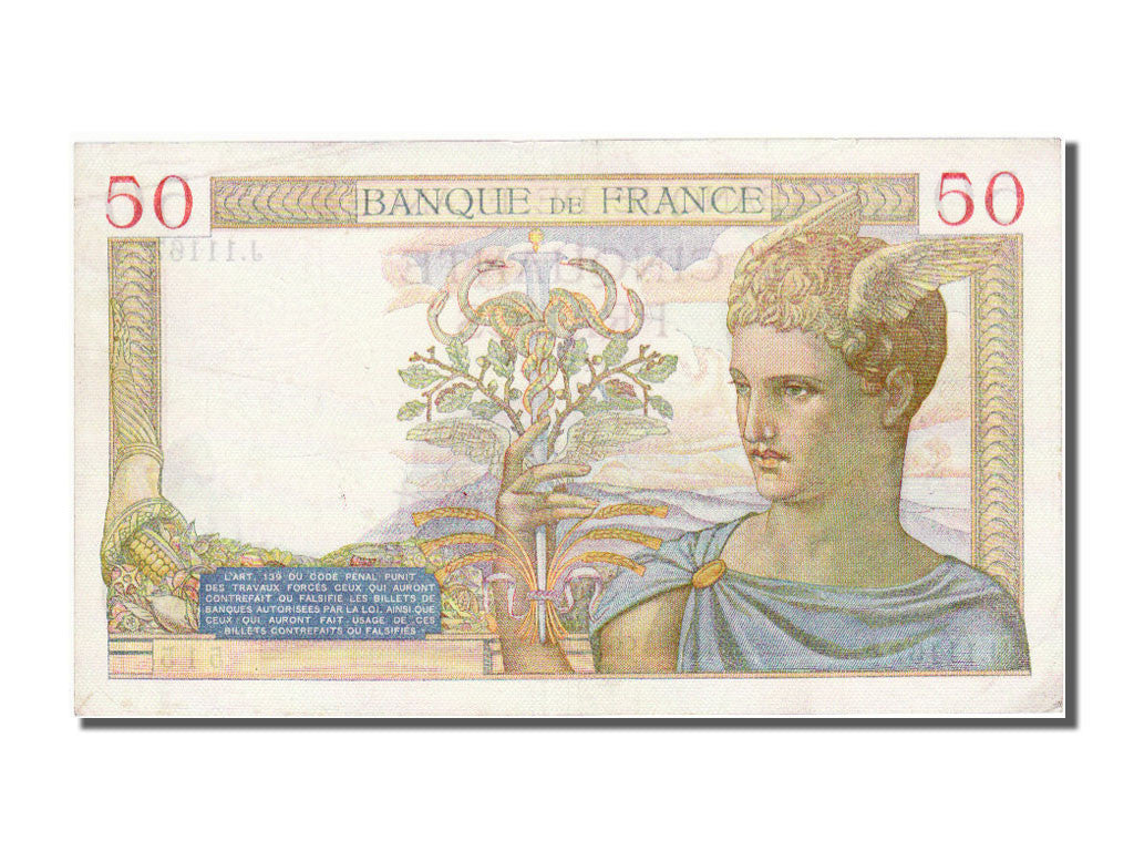 Banknot, Francja, 50 Francs, Cérès, 1939, 1939-09-28, AU(50-53)