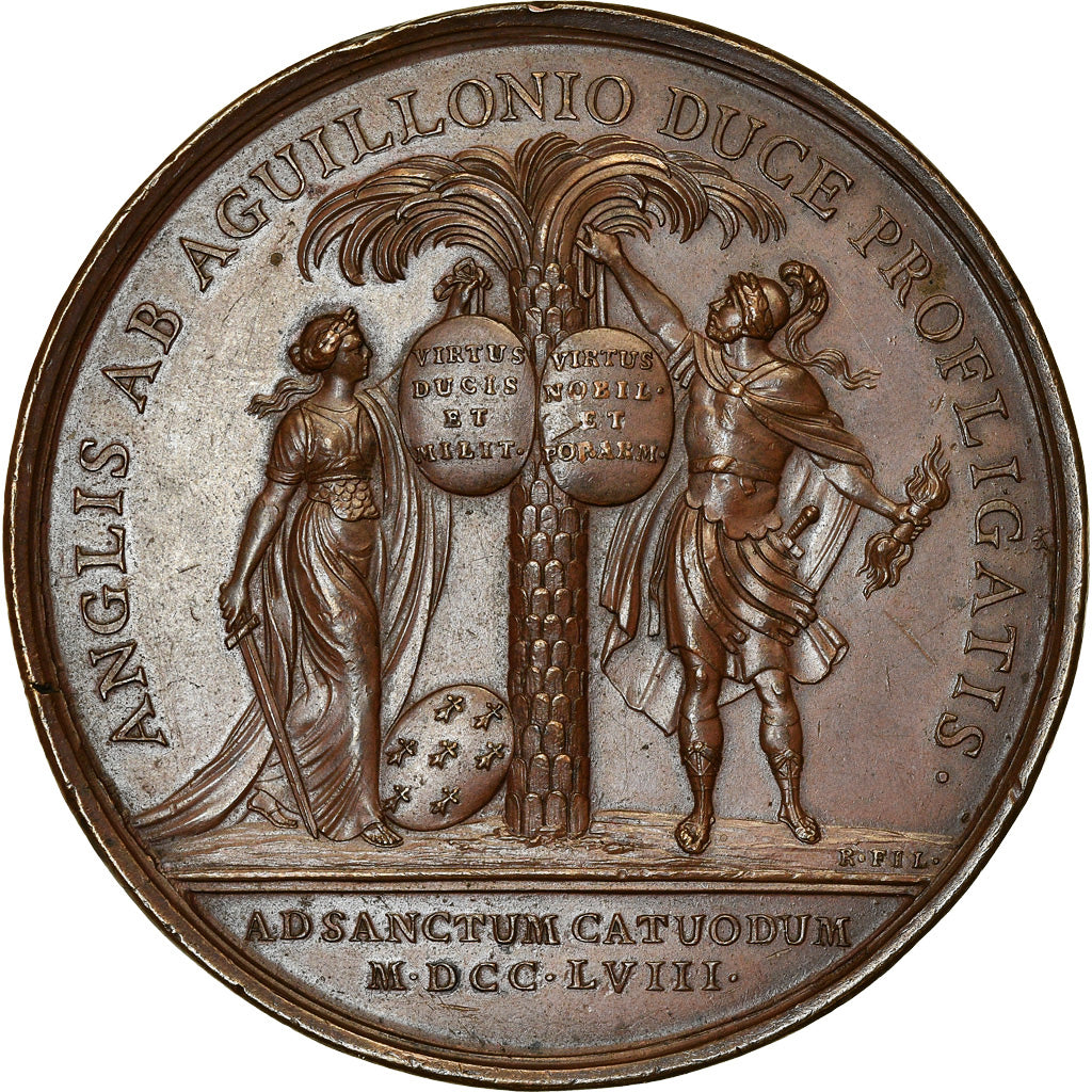 France, Medal, Louis XV, États de Bretagne, Victoire de Saint-Cast, 1758