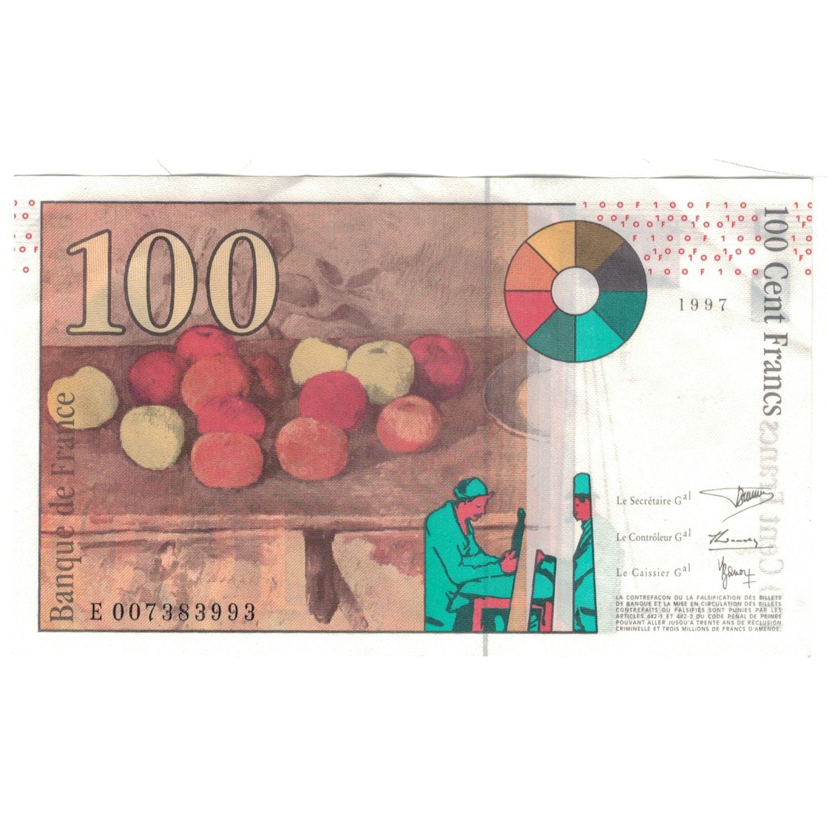 Francja, 100 Francs, Cézanne, 1997, E007383993, AU(55-58), Fayette:F74.01