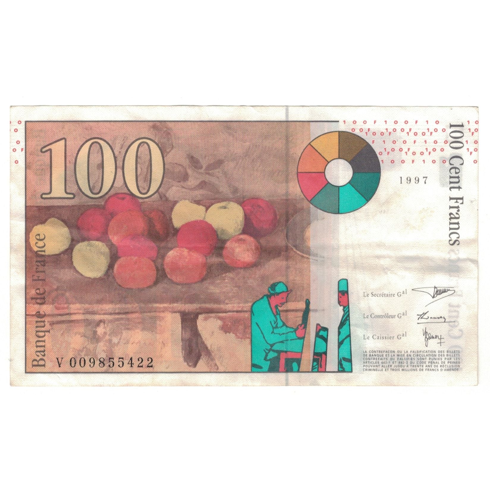 Frankreich, 100 Francs, Cézanne, 1997, V009855422, S+, Fayette:F74.01, KM:158a