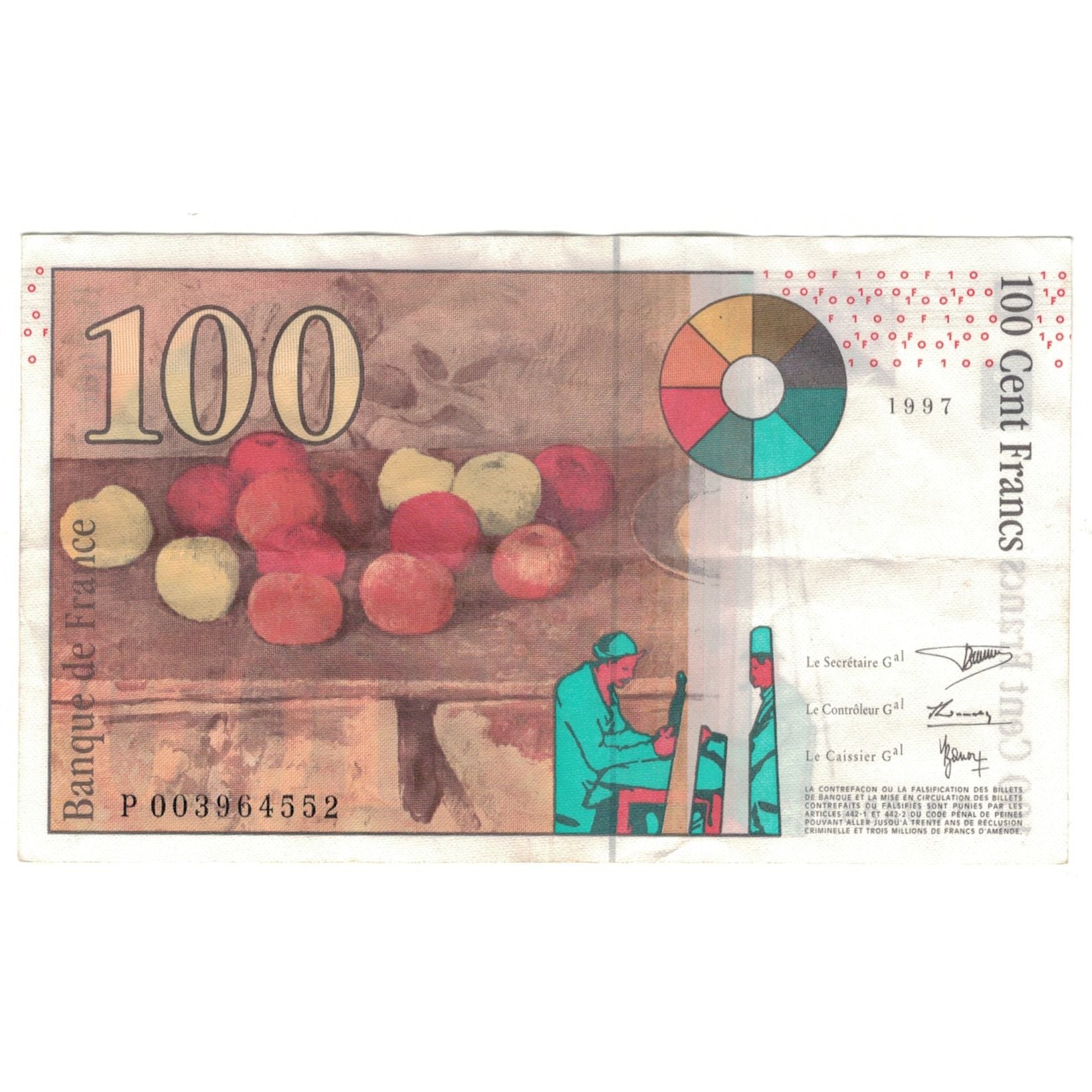 Francja, 100 Francs, Cézanne, 1997, P003964552, EF(40-45), Fayette:F74.01