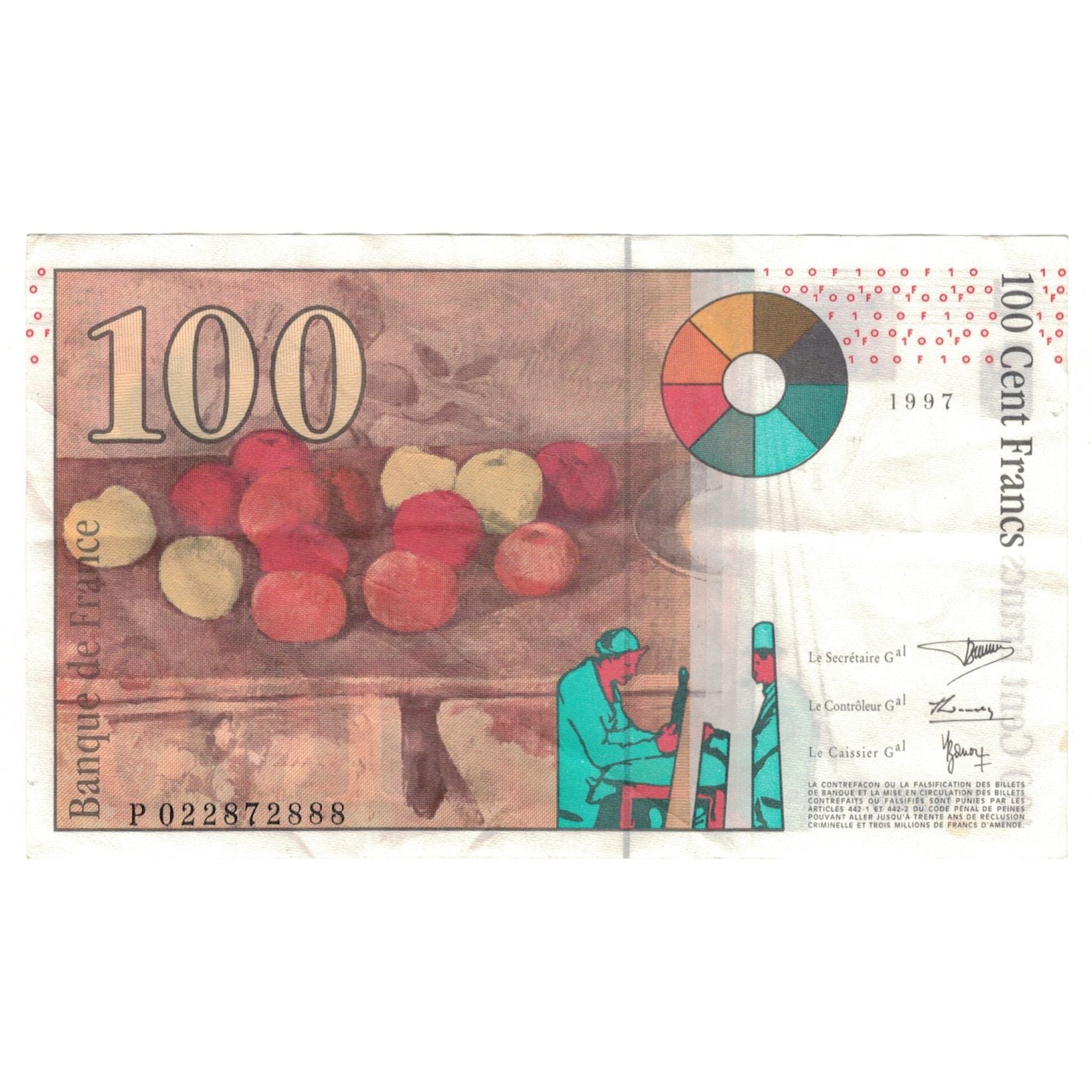 Frankrijk, 100 Francs, Cézanne, 1997, P022872888, TB+, Fayette:F74.01, KM:158a