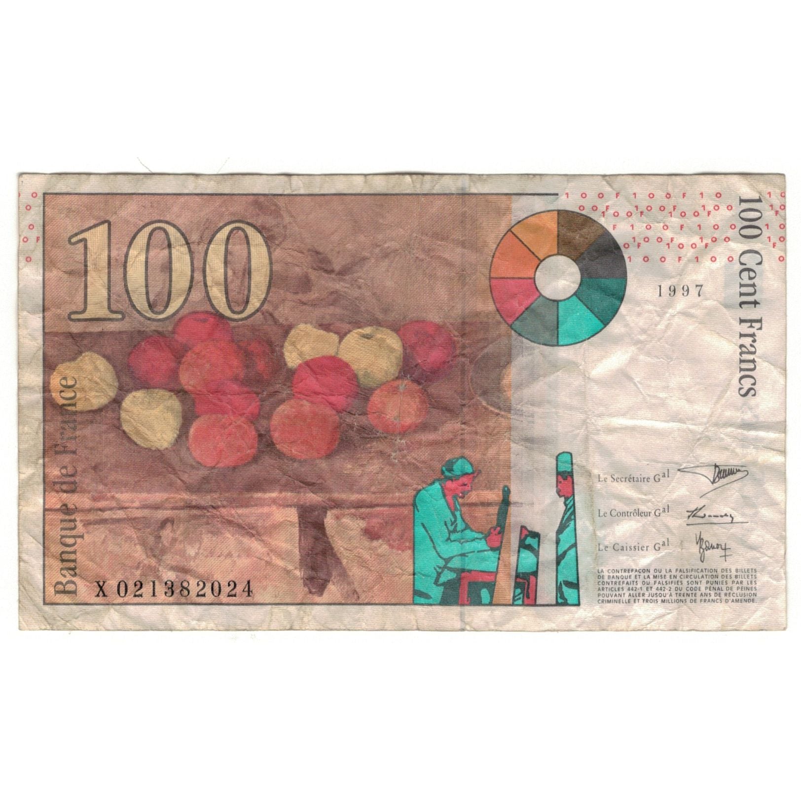 Francia, 100 Francs, Cézanne, 1997, X021382024, RC, Fayette:F74.01, KM:158a