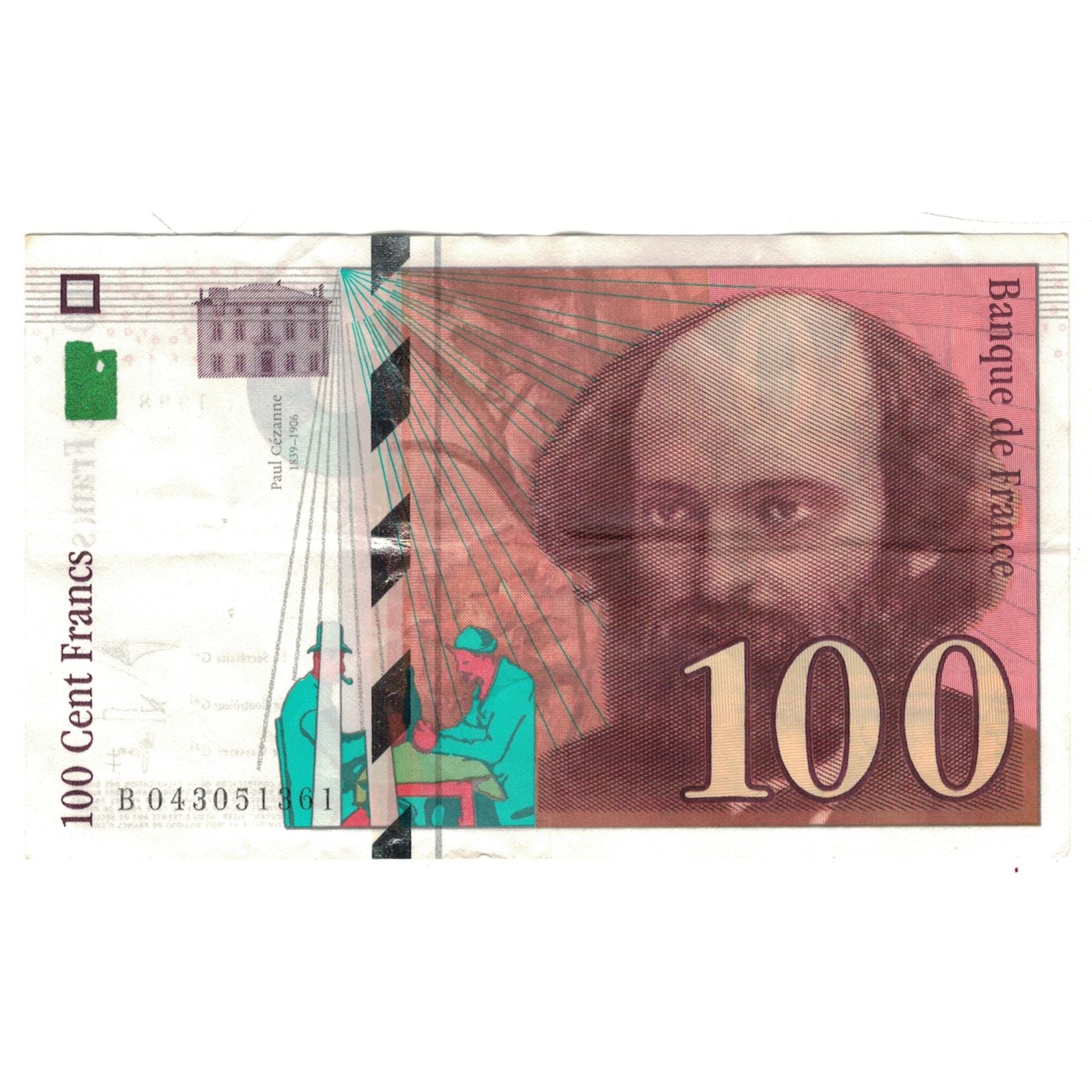 France, 100 Francs, Cézanne, 1998, B043051361, TTB, Fayette:74.2, KM:158a
