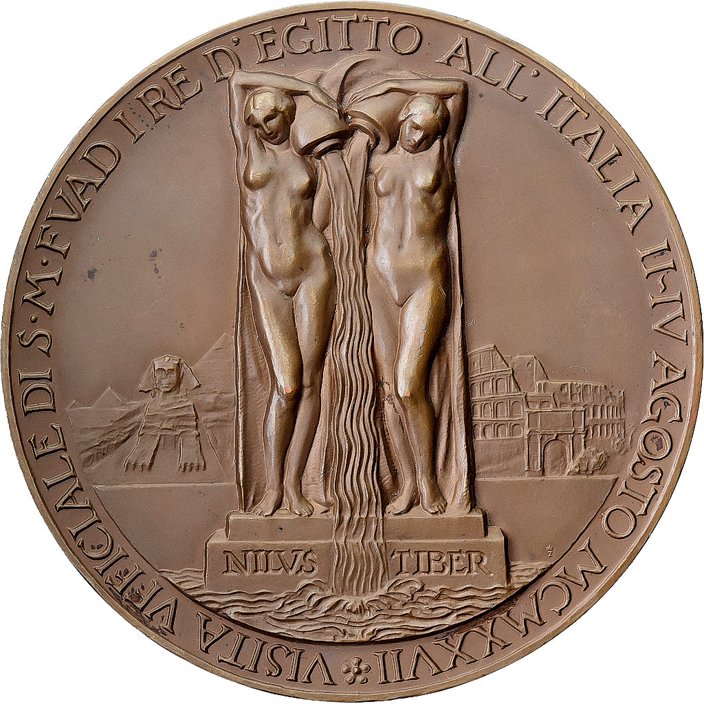 Ägypten, Medaille, Fuad I, Visite du Roi Fuad en Italie, Undated (1927)