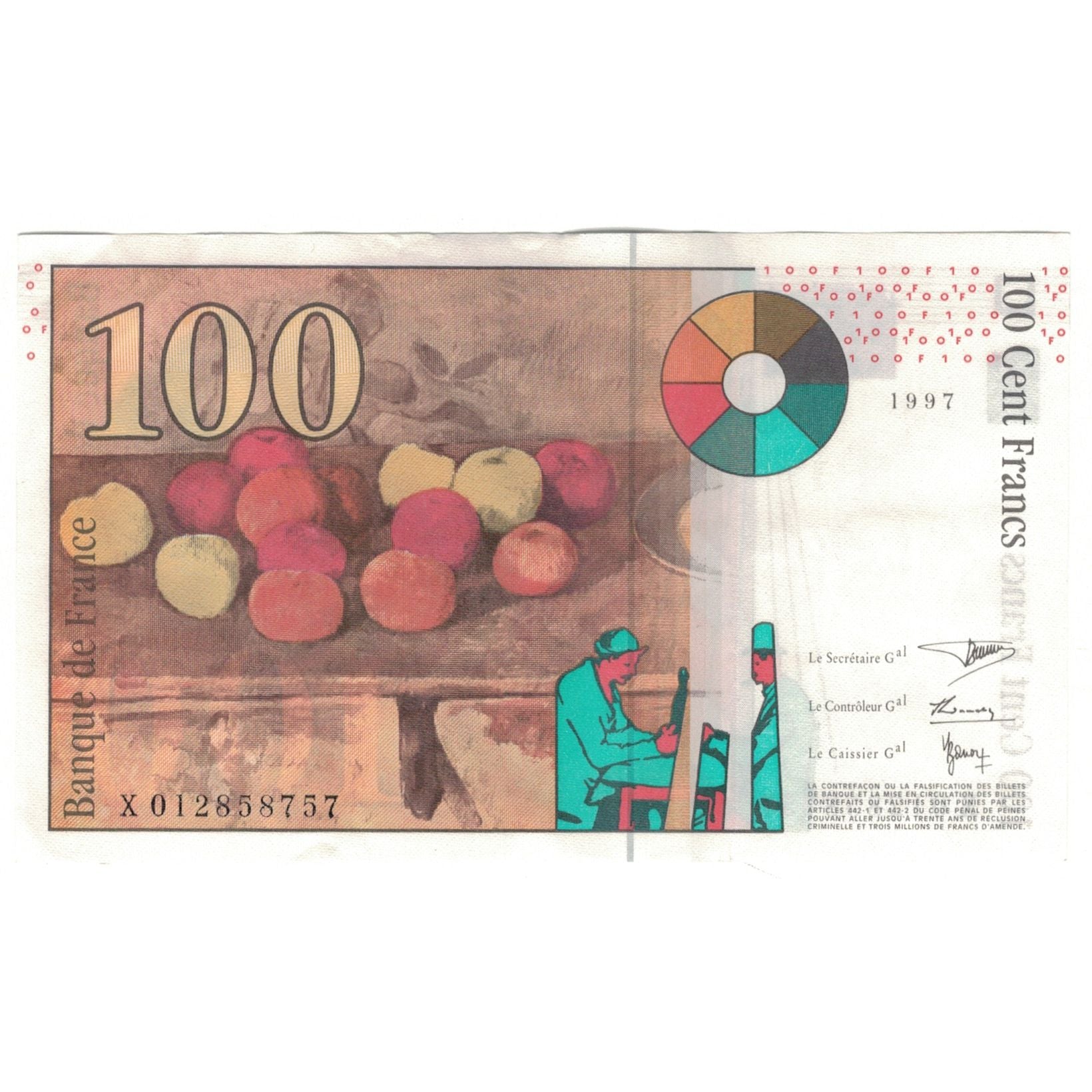 Francja, 100 Francs, Cézanne, 1997, X012858757, UNC(63), Fayette:F74.01