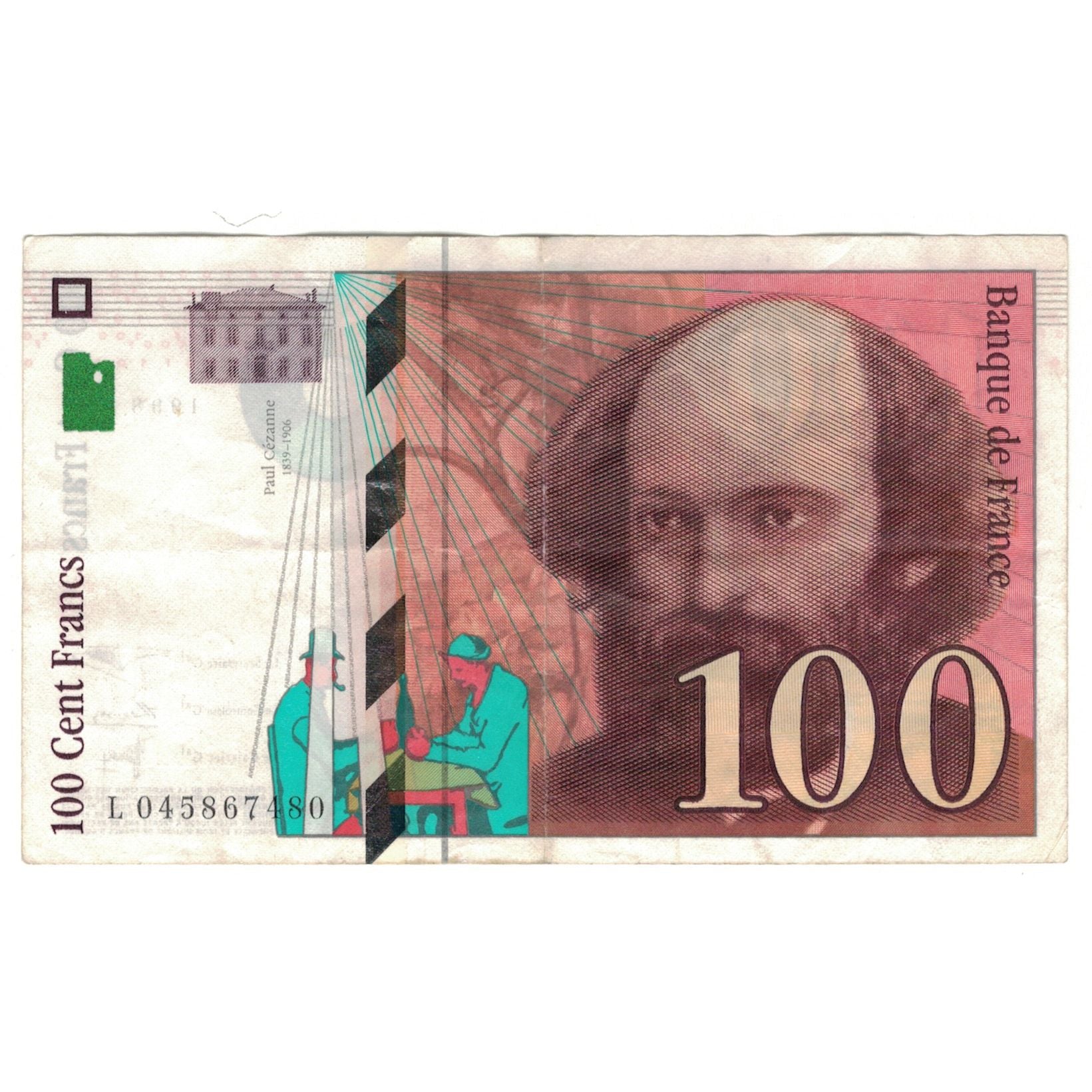 France, 100 Francs, Cézanne, 1998, L045867480, EF(40-45), Fayette:74.2, KM:158a
