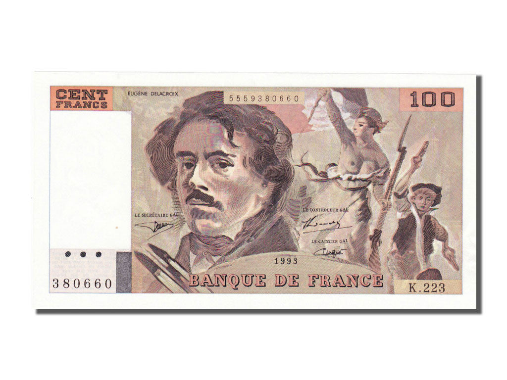 Banknote, France, 100 Francs, 100 F 1978-1995 ''Delacroix'', 1993, UNC(65-70)