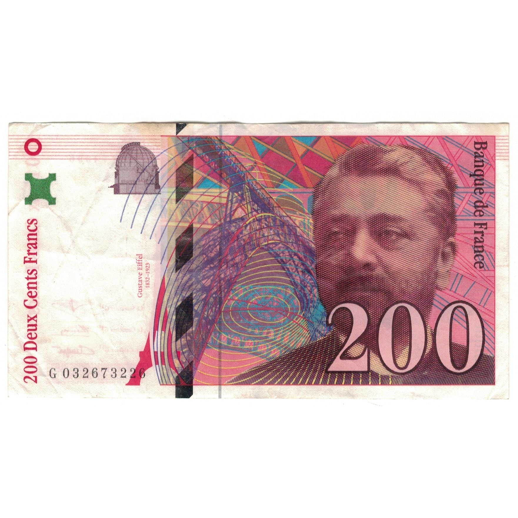 Francja, 200 Francs, Eiffel, 1996, G032673226, VF(30-35), Fayette:75.02, KM:159a