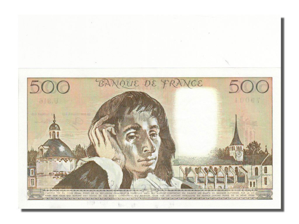 Banknote, France, 500 Francs, 500 F 1968-1993 ''Pascal'', 1990, 1990-07-05