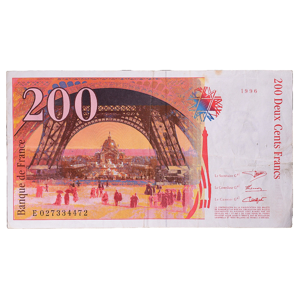 Francia, 200 Francs, Eiffel, 1996, E027334472, MB, Fayette:75.02, KM:159a