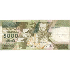 Banknote, Portugal, 5000 Escudos, 1993, 1993-03-18, KM:183b, VF(20-25)