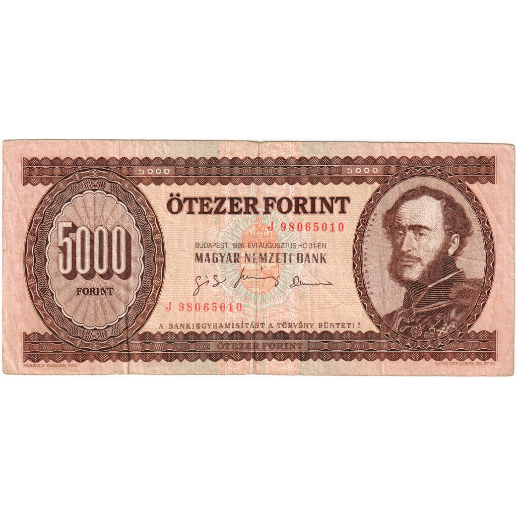 Banknote, Hungary, 5000 Forint, 1995, 1995-08-31, KM:177a, VF(20-25)