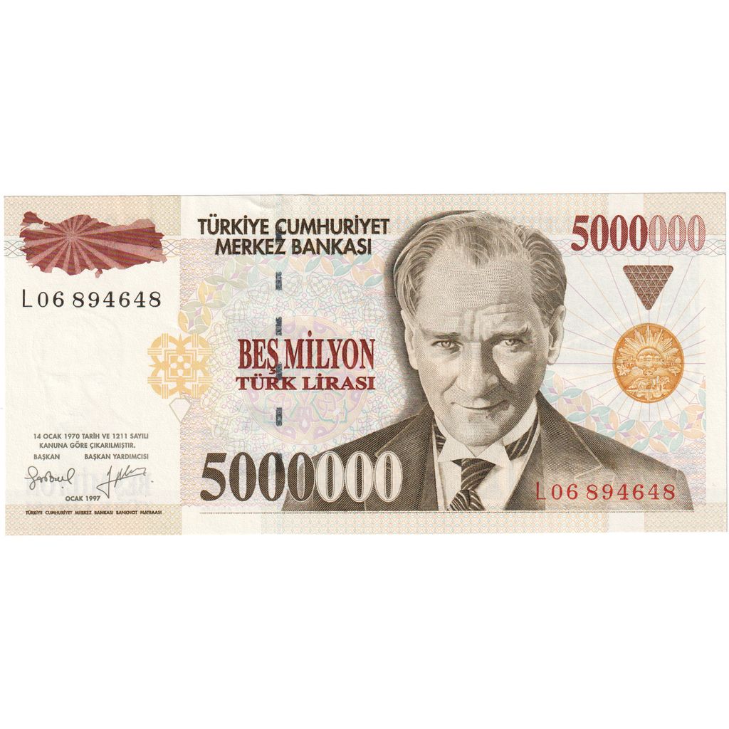 Geldschein, Türkei, 5,000,000 Lira, 1970, 1970-01-14, KM:210, UNZ-